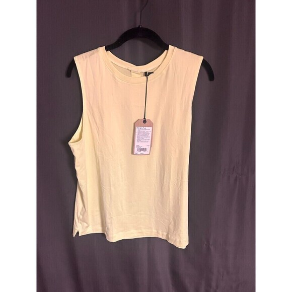 Prana Alpenglow Womens Pullover Crop Tank Top Lime Squeeze Yellow  Size L - Picture 2 of 13